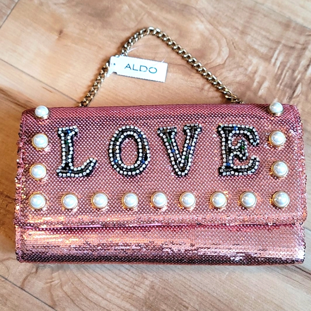 BNWT Aldo Pink Sequin Clutch